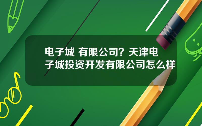 电子城 有限公司？天津电子城投资开发有限公司怎么样